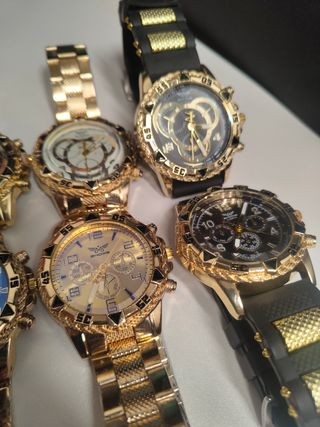 12 relojes ZHOWE - dorados y plateados