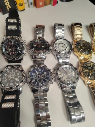 12 relojes ZHOWE - dorados y plateados