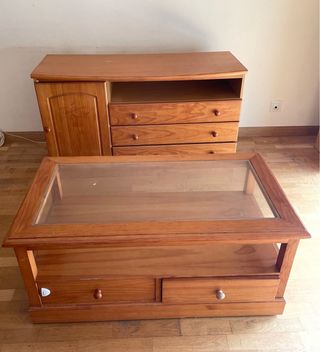 Muebles salón madera: Mesa centro + aparador