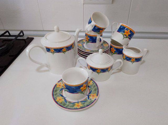 Juego café porcelana azul y blanco