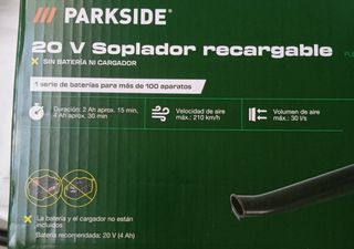 Soplador Parkside Recargable no es de devoluciónes