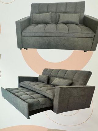 Sofá cama gris - nuevo cama 135