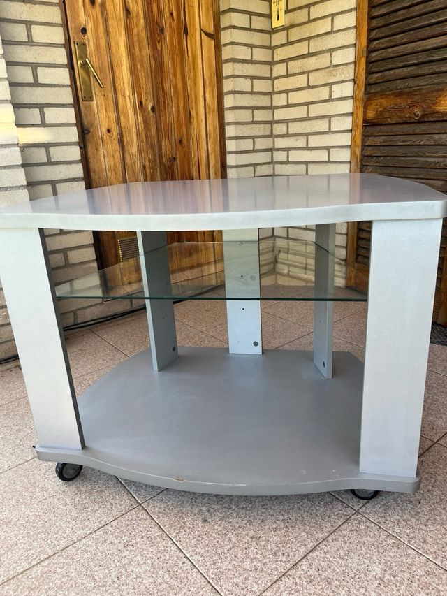 Mesa TV con ruedas - Gris plata