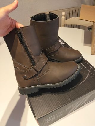 Botas moto piel marrón talla 36