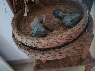 Cesto de fibras naturales talla grande 46 cm x 7cm