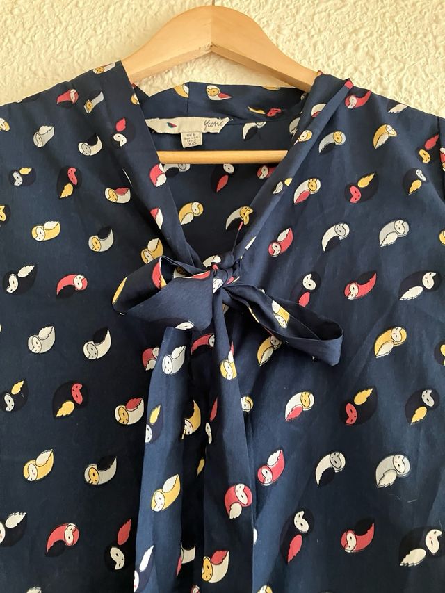 Blusa estampada - pájaros (talla XS)