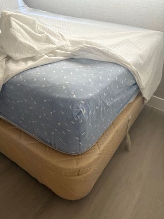 Canapé cama 105 cm - beige y blanco