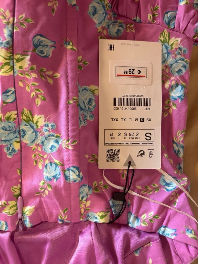 Vestido Zara floral-encorsetado