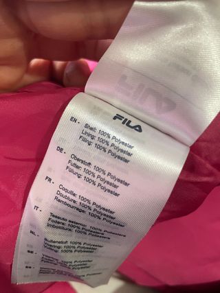 Chaqueta Fila acolchada rosa-blanca