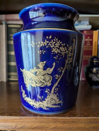 Jarrón Jango azul y dorado