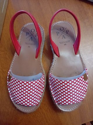 Menorquinas PA rojas - Talla 36