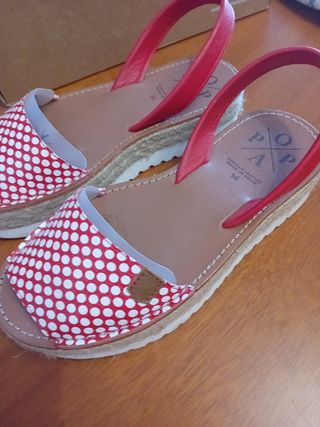 Menorquinas PA rojas - Talla 36