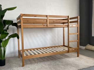 Litera individual madera marrón