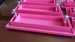 6 Tiradores plástico rosa