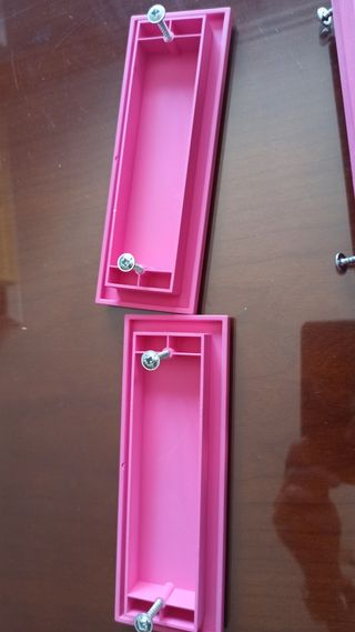 6 Tiradores plástico rosa