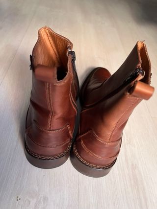 Botines Piel Marrón Cremallera