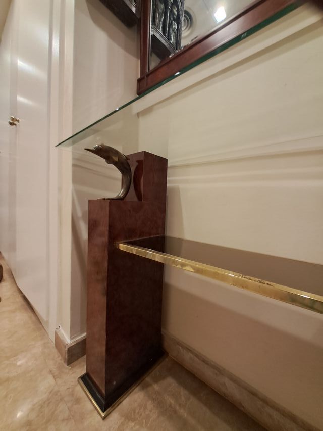 Mueble recibidor cristal, madera, metal -Valencia