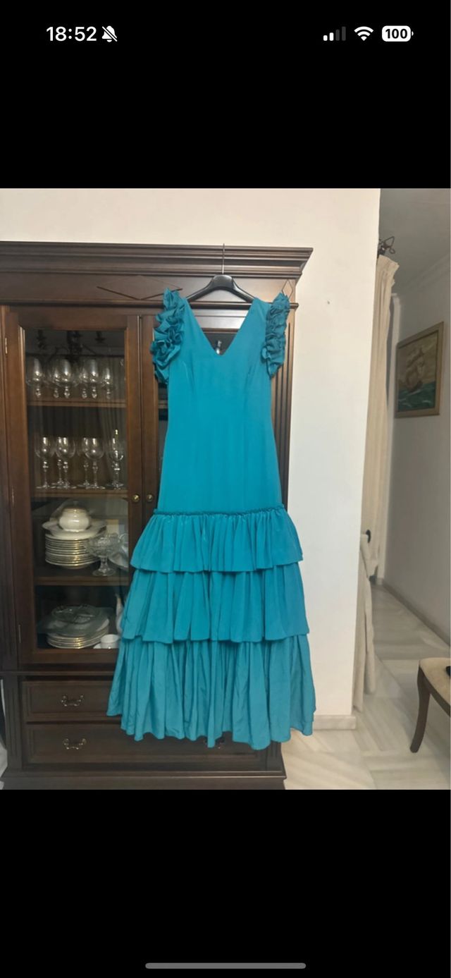 Traje Flamenca Turquesa