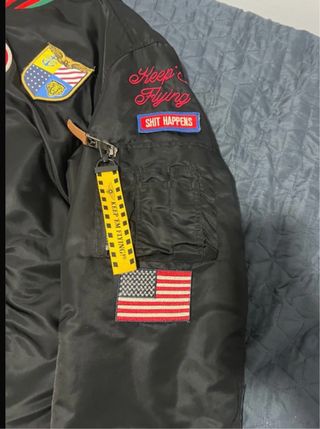 Chaqueta Top Gun bomber negra usada , 10/10