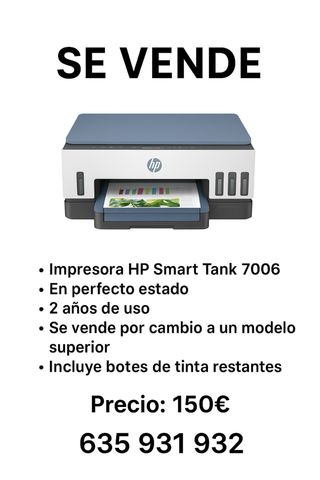 Impresora HP Smart Tank 7006- Impresora HP