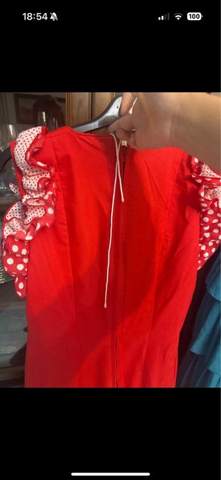 Traje Flamenca Rojo - lunares blancos