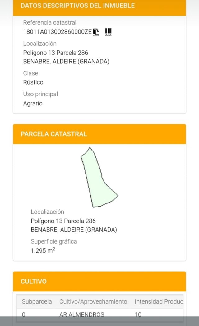 Finca regadío Aldeire (Granada)