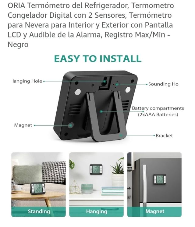 Termómetro Digital Nevera ORIA