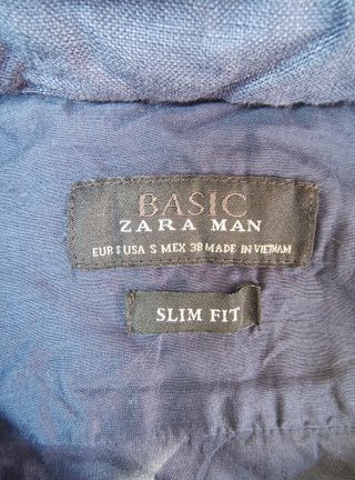 USADO-Camisa Zara azul marino Talla S-1751