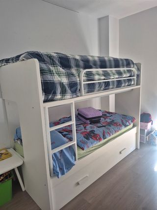Litera blanca con cama nido