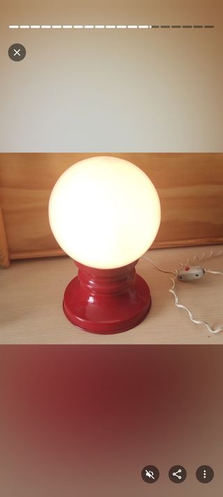 Lampara Esferica Roja y Blanca