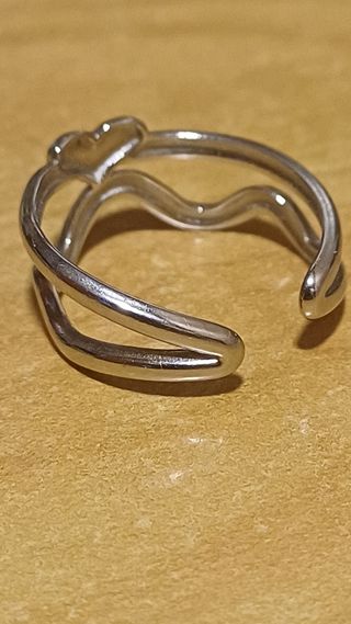 Anillo plata ajustable corazón