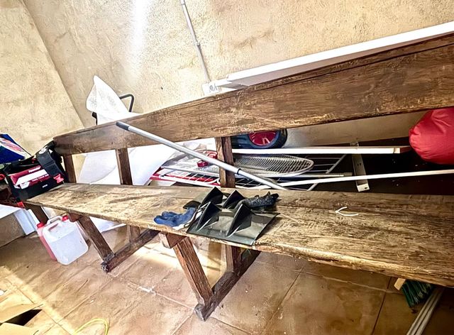 Banco iglesia madera maciza antiguo