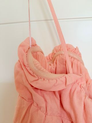 Top de lino, estilo boho, rosa salmón, XL, Zara