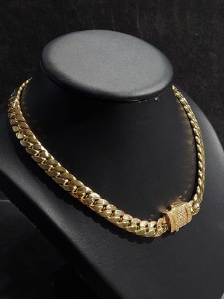 Collar cubano oro 18k | circonitas