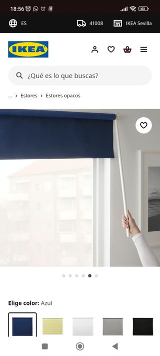 2 Estores enrollables: 1 azul y 1 beige