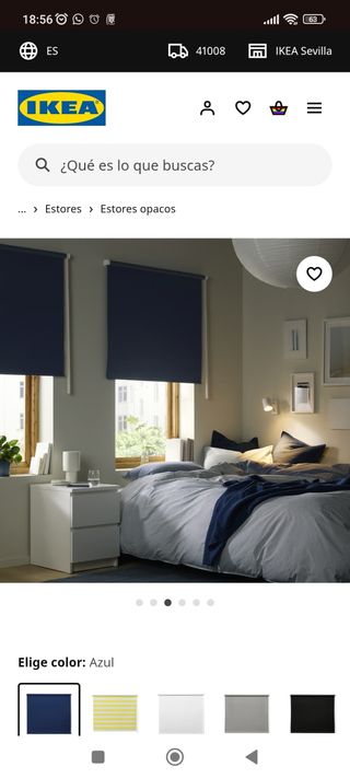 2 Estores enrollables: 1 azul y 1 beige
