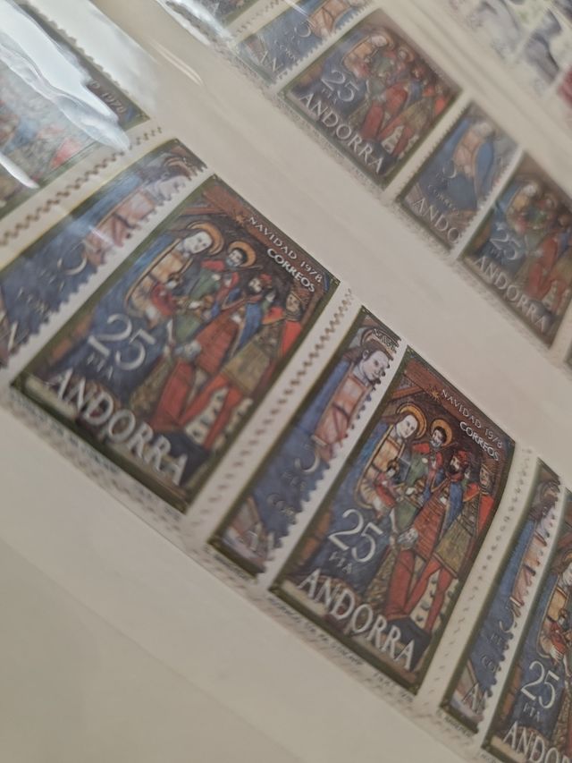 Sellos Andorra Navidad 1978 - 8x25+8x5 ptas. Spain