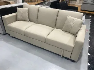 SOFA CAMA ABATIBLE CON BAUL,3 PLAZAS BEIGE