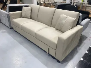 SOFA CAMA ABATIBLE CON BAUL,3 PLAZAS BEIGE