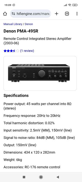 Denon PMA-425R - Amplificador estéreo