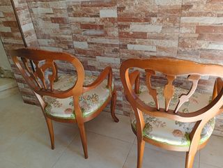 2 Sillas Vintage Madera - Beige