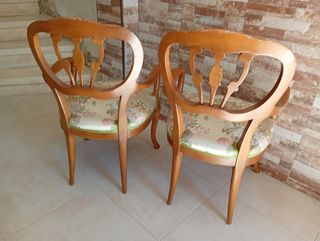 2 Sillas Vintage Madera - Beige