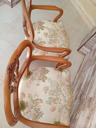 2 Sillas Vintage Madera - Beige