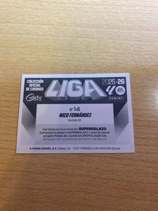 Cromo Liga Panini 2025-26