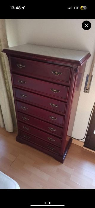 Muebles dormitorio clásico madera maciza/mármol