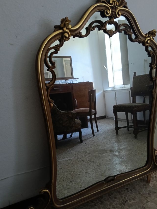 Specchiera antica dorata