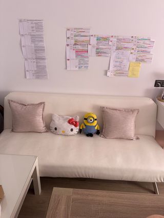 Sofá cama blanco - Piel sintética