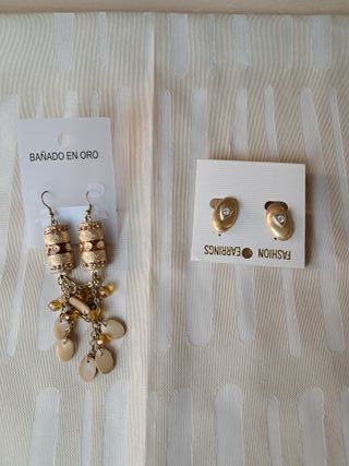 Pendientes dorados -lote 15 pares