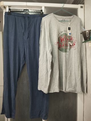 Pijama Hombre 3XL - Gris & Azul