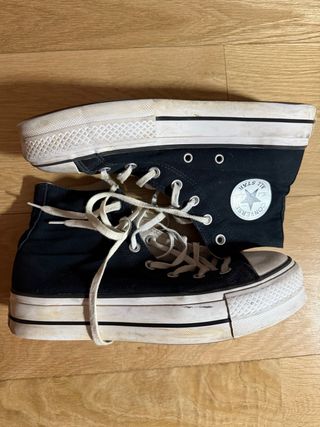 Converse negras plataforma talla 40